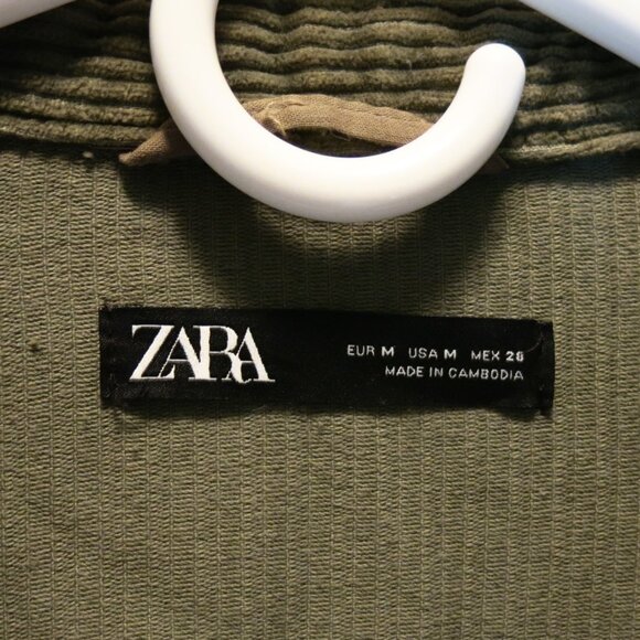 ZARA khaki corduroy over shirt size M - Picture 7 of 7